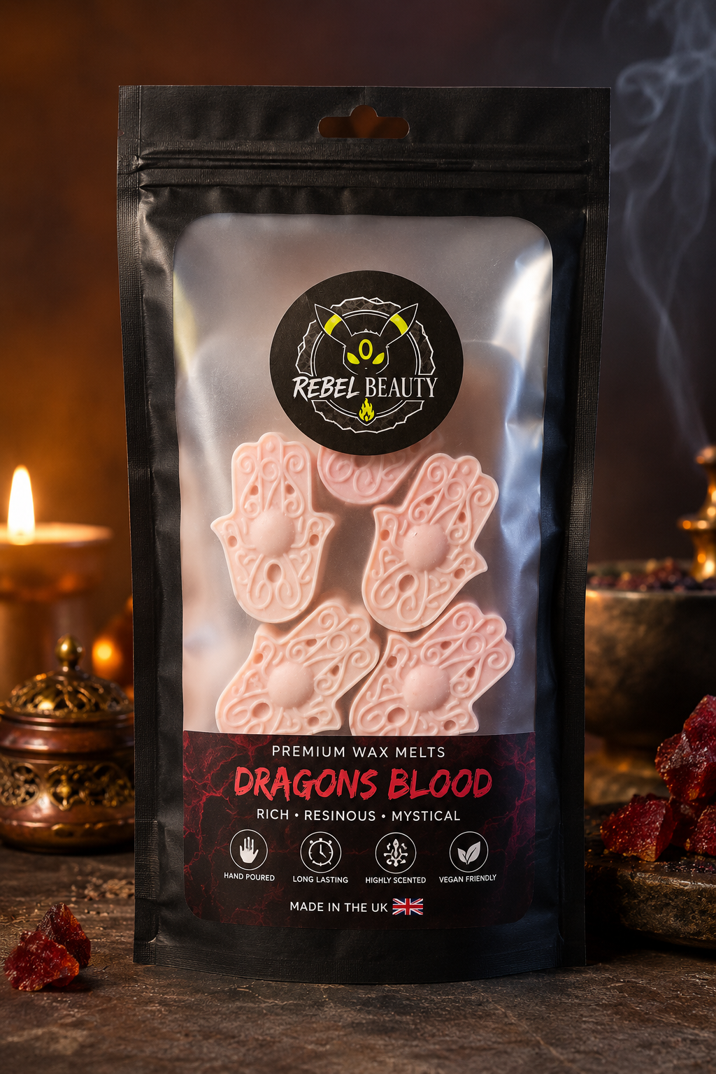 Dragons Blood wax hands